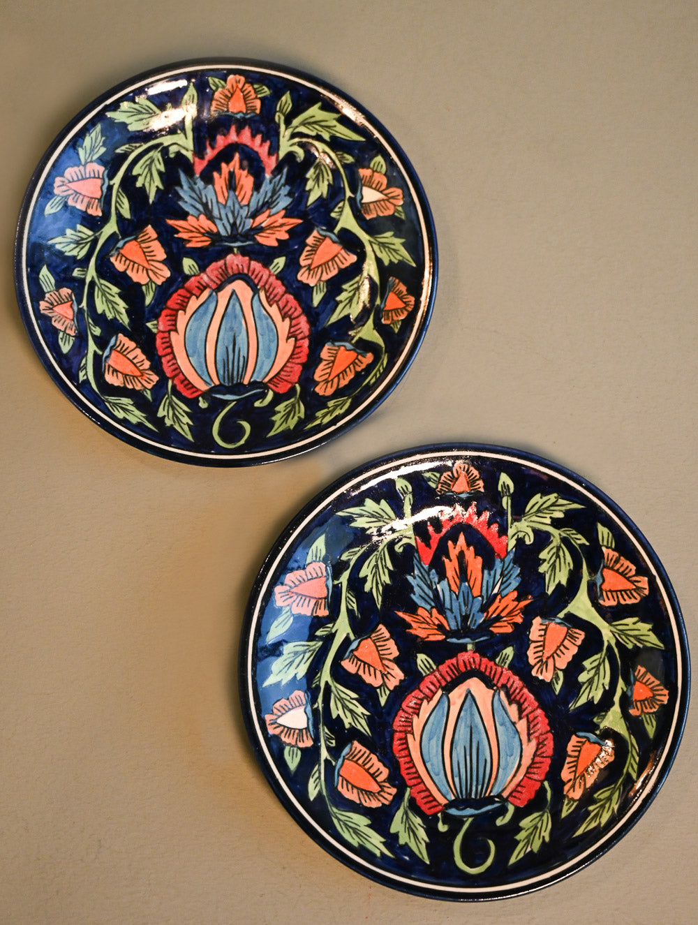 Khurja Pottery Decorative Plate - Twin Noor (Set of 2)