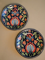 Khurja Pottery Decorative Plate - Twin Noor (Set of 2)