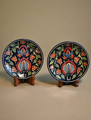 Khurja Pottery Decorative Plate - Twin Noor (Set of 2)
