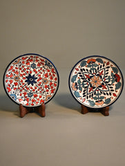 Khurja Pottery Decorative Plate - Petal Grace Duo (Set of 2)
