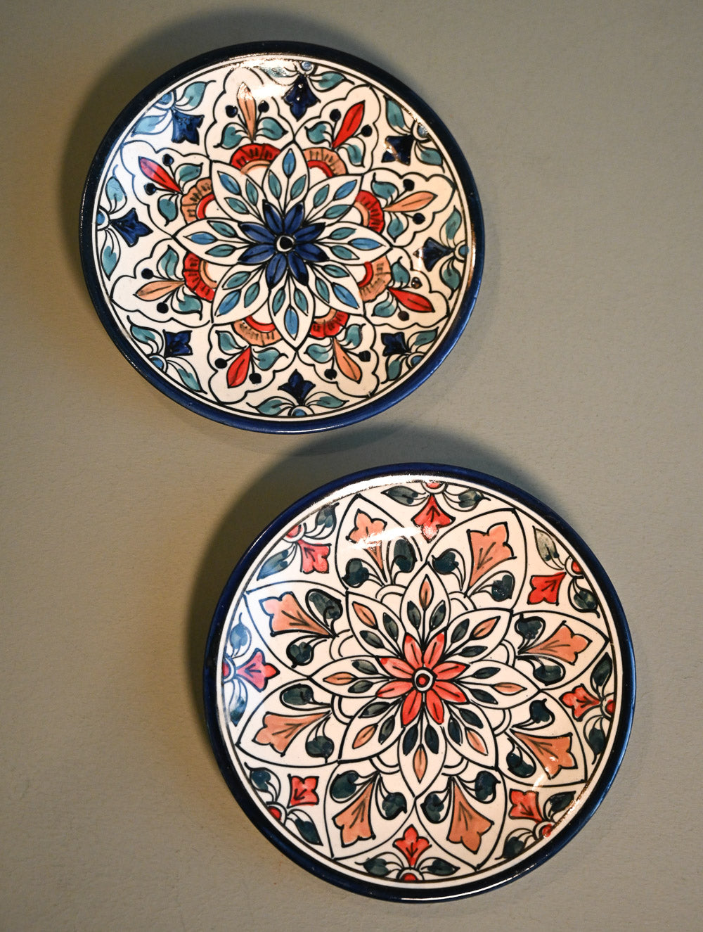 Khurja Pottery Decorative Plate - Mandala Harmony (Set of 2)