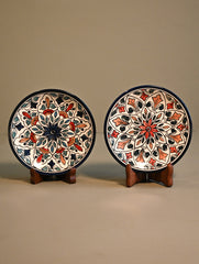Khurja Pottery Decorative Plate - Mandala Harmony (Set of 2)