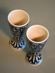 Khurja Pottery Decorative and Servingware - Goblet Pair (Set of 2)