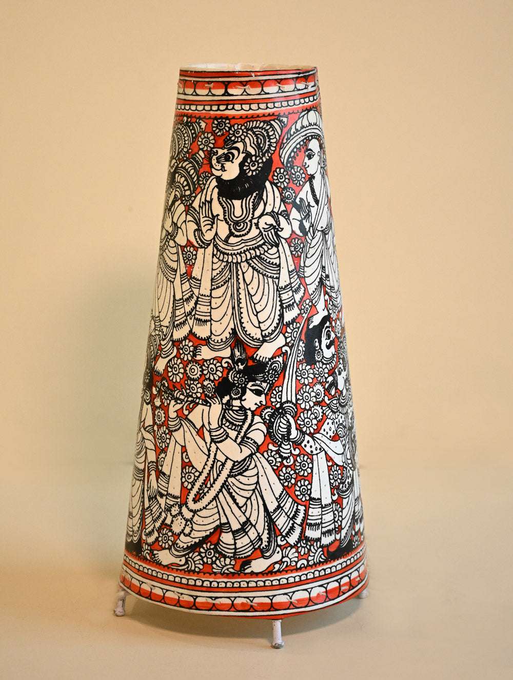 Andhra Leather Craft Lamp Shade - Dashavtaram. Height - 17 inches
