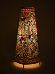 Andhra Leather Craft Lamp Shade - Dashavtaram. Height - 17 inches
