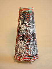 Andhra Leather Craft Lamp Shade - Dashavtaram. Height - 17 inches