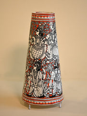 Andhra Leather Craft Lamp Shade - Dashavtaram. Height - 17 inches