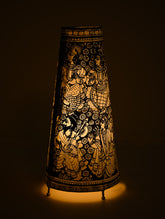 Andhra Leather Craft Lamp Shade - Noir Ten. Height - 17 inches