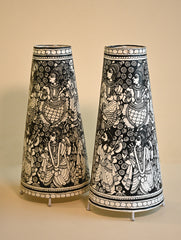 Andhra Leather Craft Lamp Shade - The Twinning Ten. Height - 17 inches