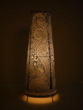 Andhra Leather Craft Lamp Shade - Neela Mayura Valli. Height - 26 inches