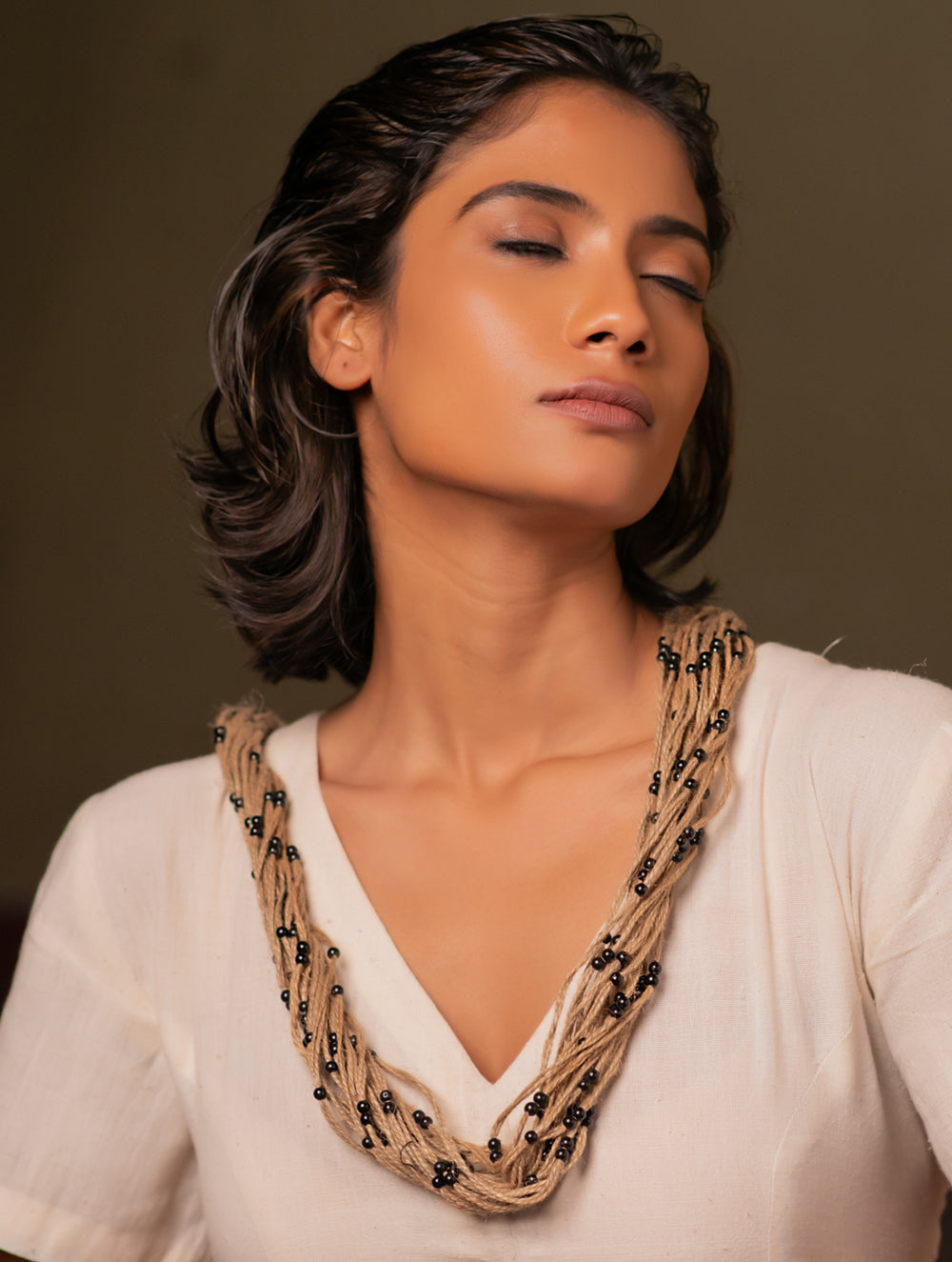 Midnight Meadow Layered Jute Necklace