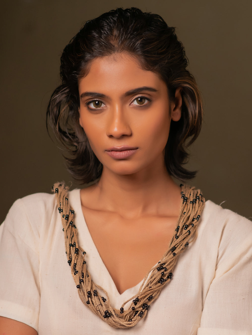 Midnight Meadow Layered Jute Necklace