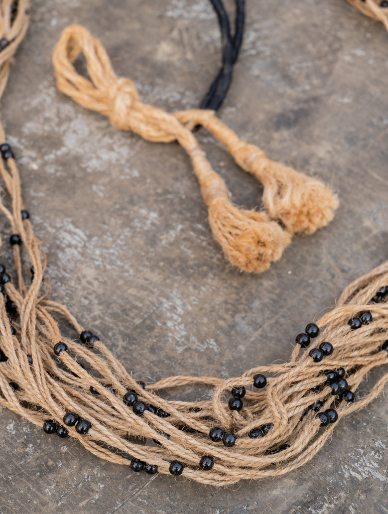Midnight Meadow Layered Jute Necklace