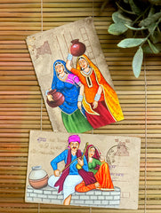 Miniature Art on Vintage Postcard - Mitra