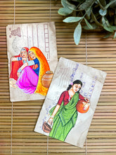 Miniature Art on Vintage Postcard - Saheli