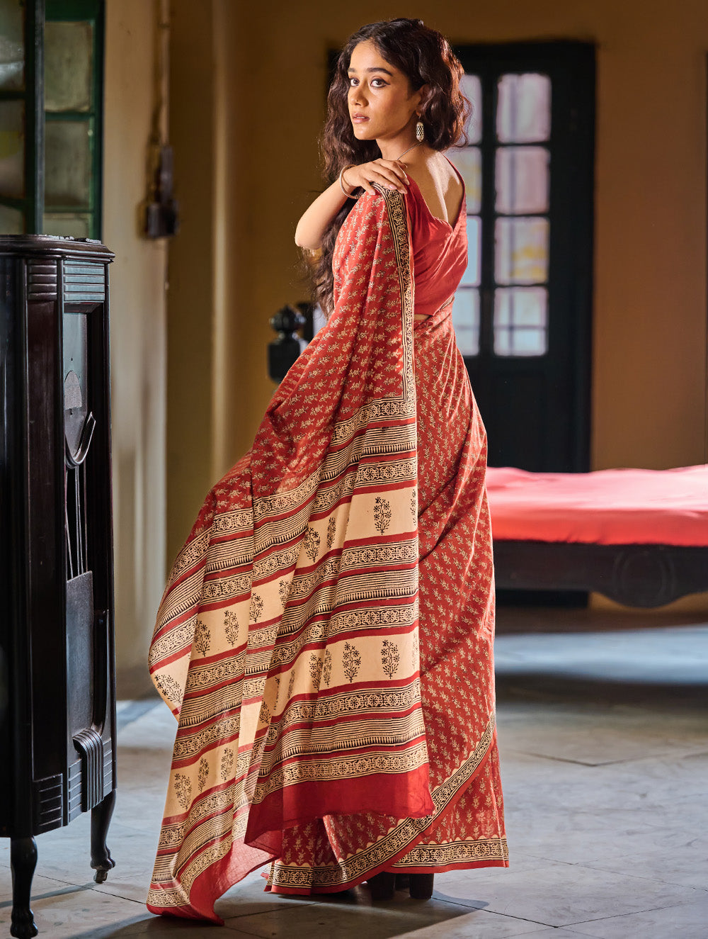 Bagru Statements: Hand Block Printed Mul Cotton Saree - Rangrez