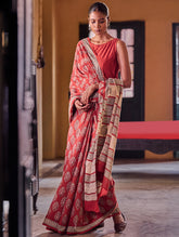 Bagru Statements: Hand Block Printed Mul Cotton Saree - Anarika
