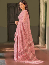 Dabu Vibes. Hand Block Printed Kota Doria Saree - Rosette