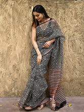 Bagru Statements : Hand Block Printed Kota Doria Saree - Vanshika