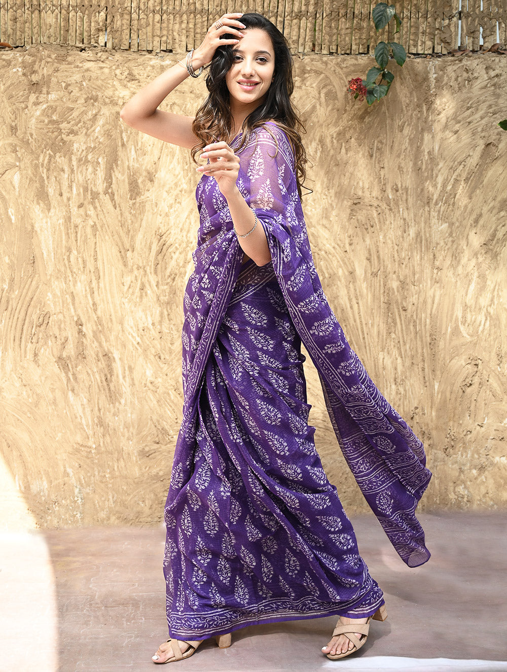 Dabu Hand Block printed Kota Doria