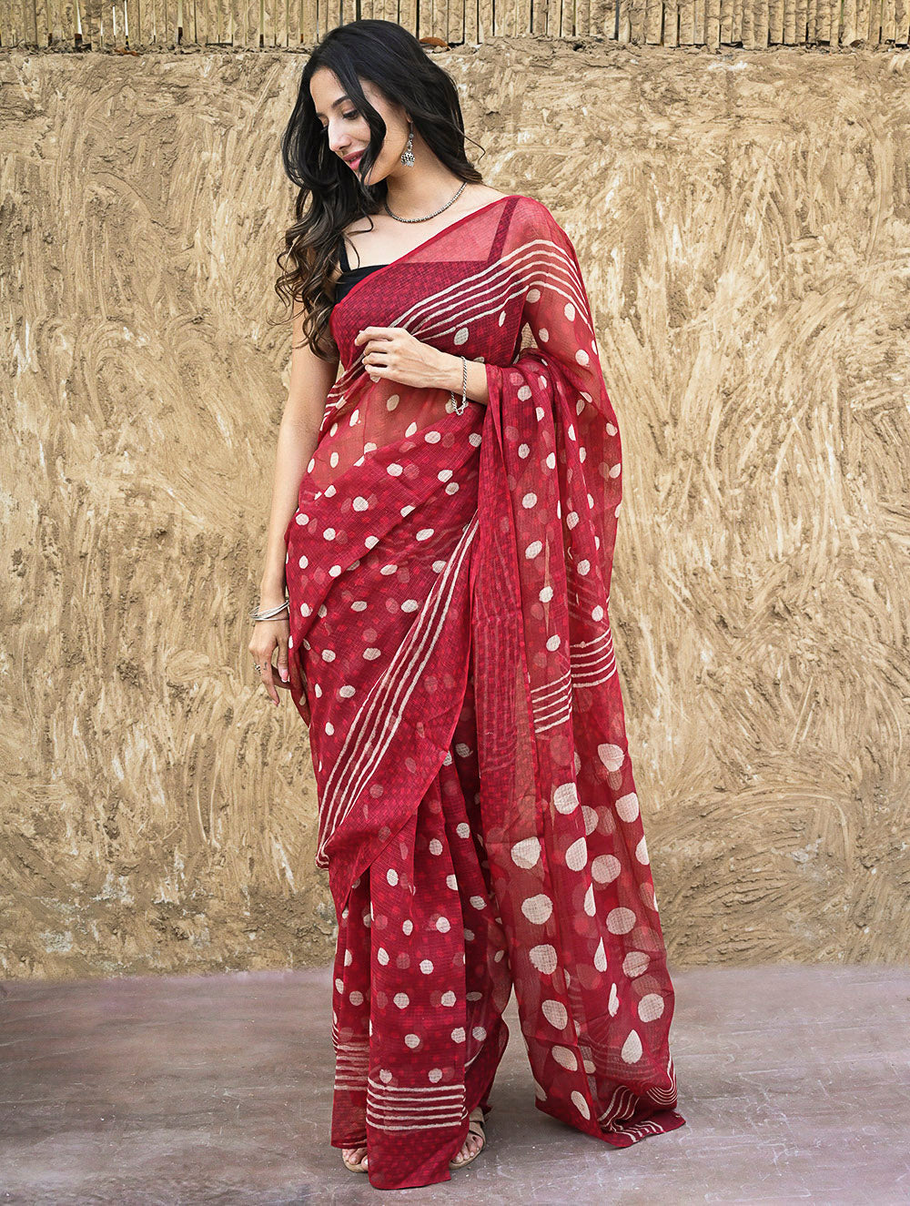 Dabu Hand Block printed Kota Doria