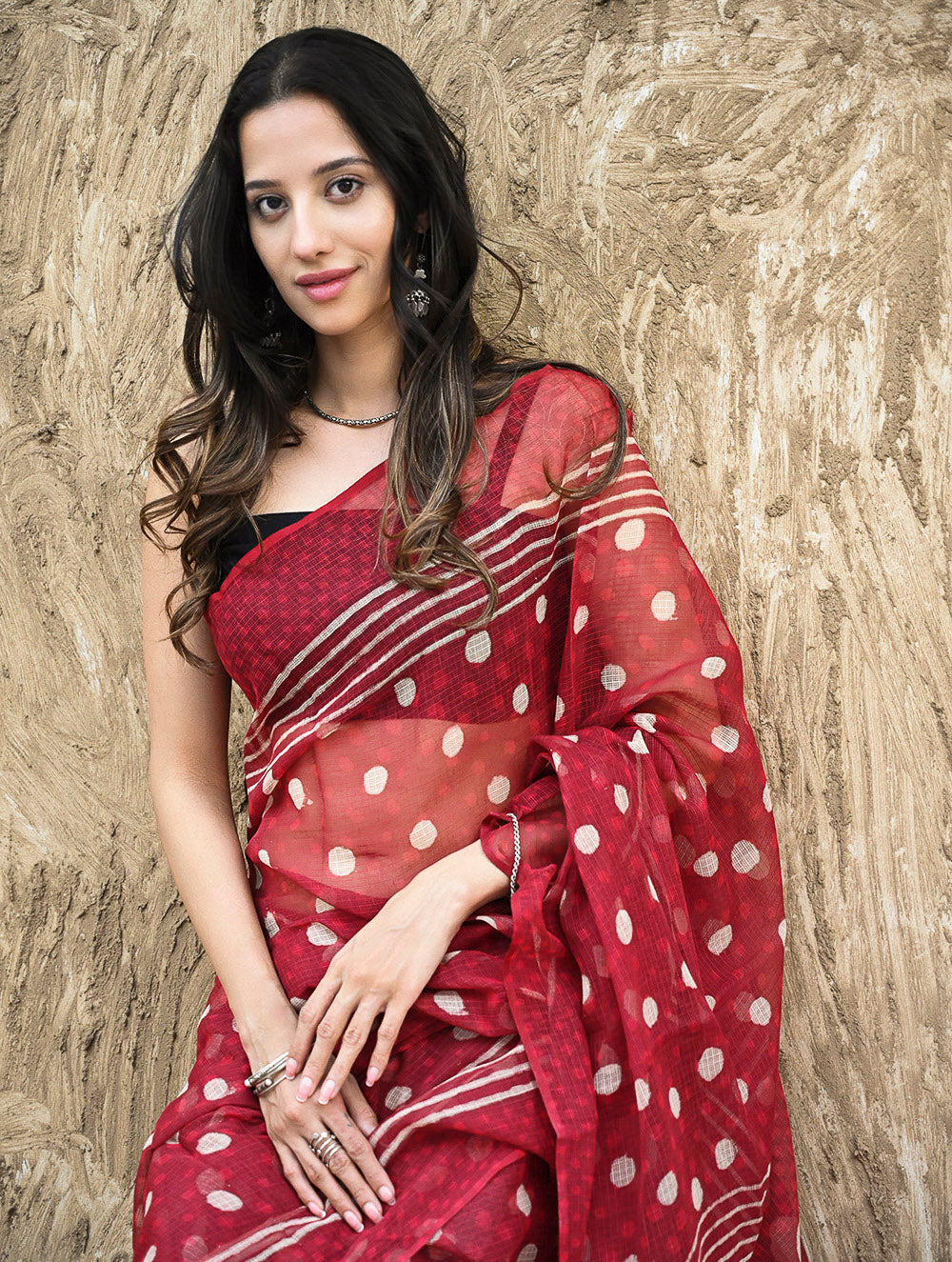 Dabu Hand Block printed Kota Doria