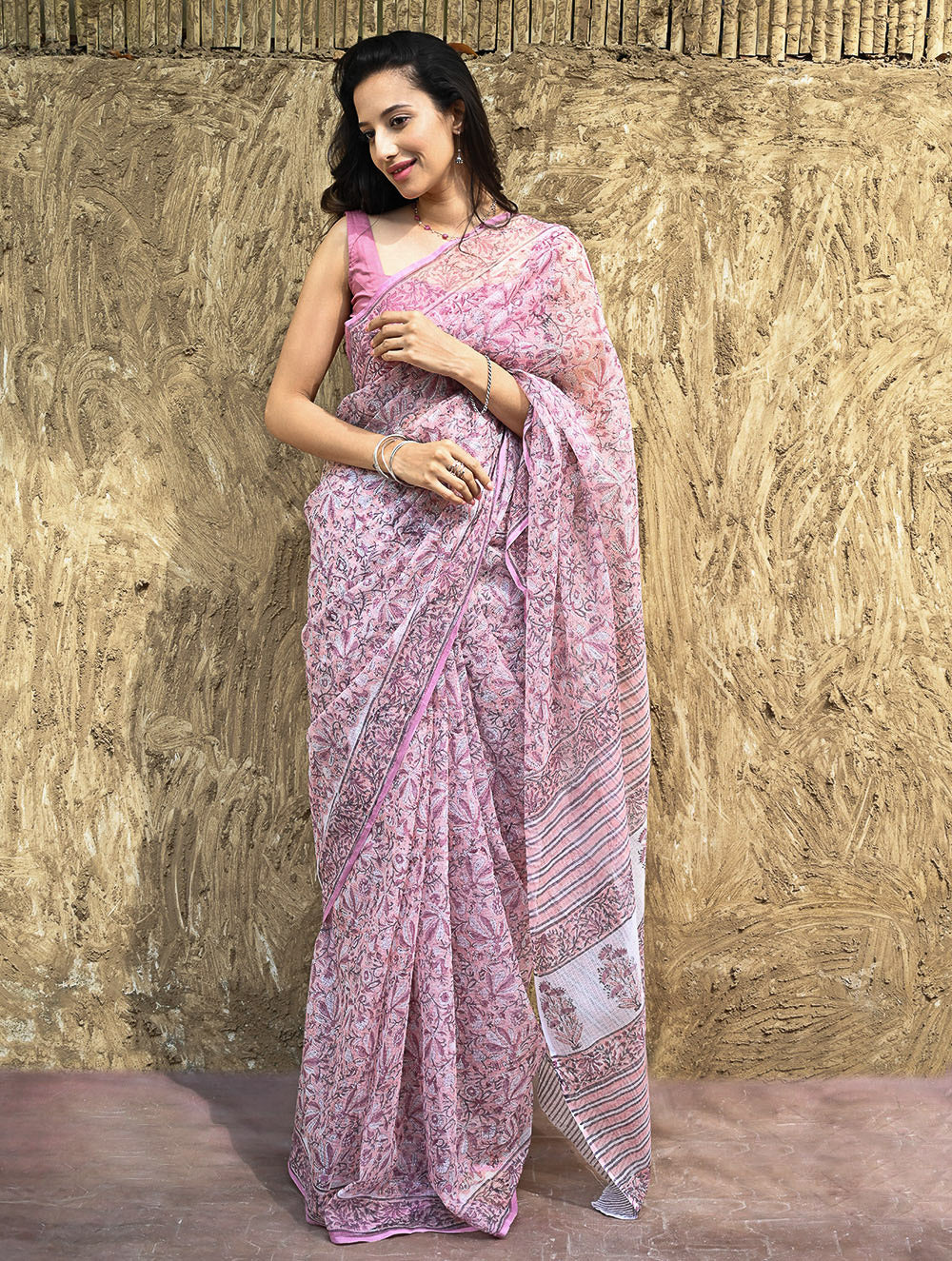 Sanganeri Hand Block printed Kota Doria