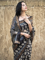 Bagru Hand Block printed Silk Kota Doria