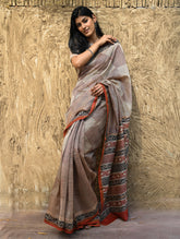 Bagru Statements : Hand Block Printed Chanderi Saree - Rekha Mandala