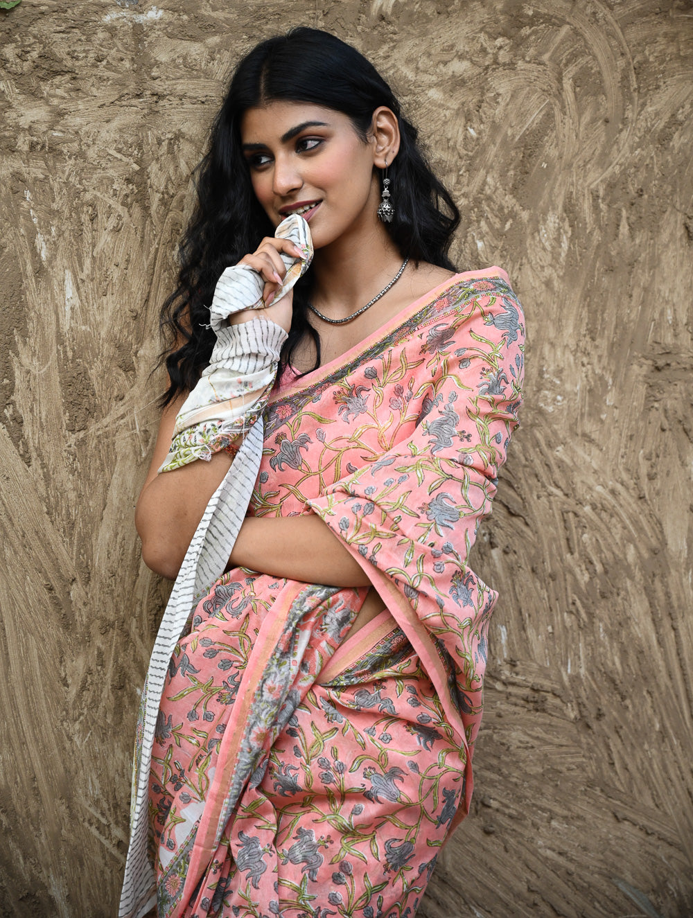 Sanganer Summers : Hand Block Printed Chanderi Saree - Gulnaar
