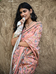 Sanganer Summers : Hand Block Printed Chanderi Saree - Gulnaar