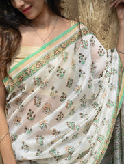 Sanganeri Hand Block printed Chanderi