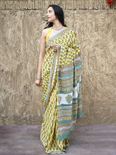 Sanganer Summers : Hand Block Printed Mul Cotton Saree - Aayo Basant