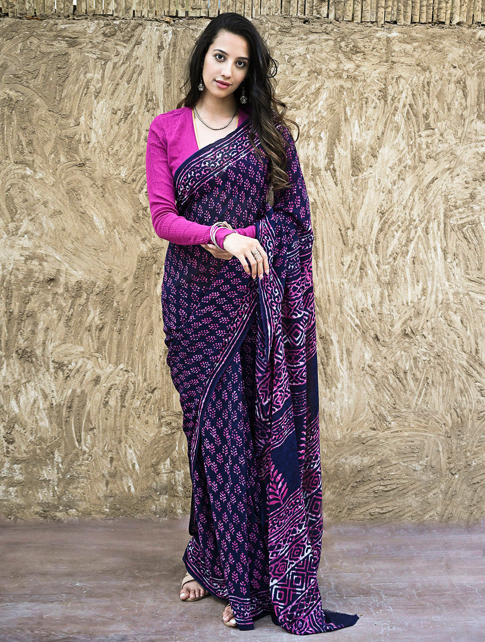 Dabu Hand Block printed Georgette