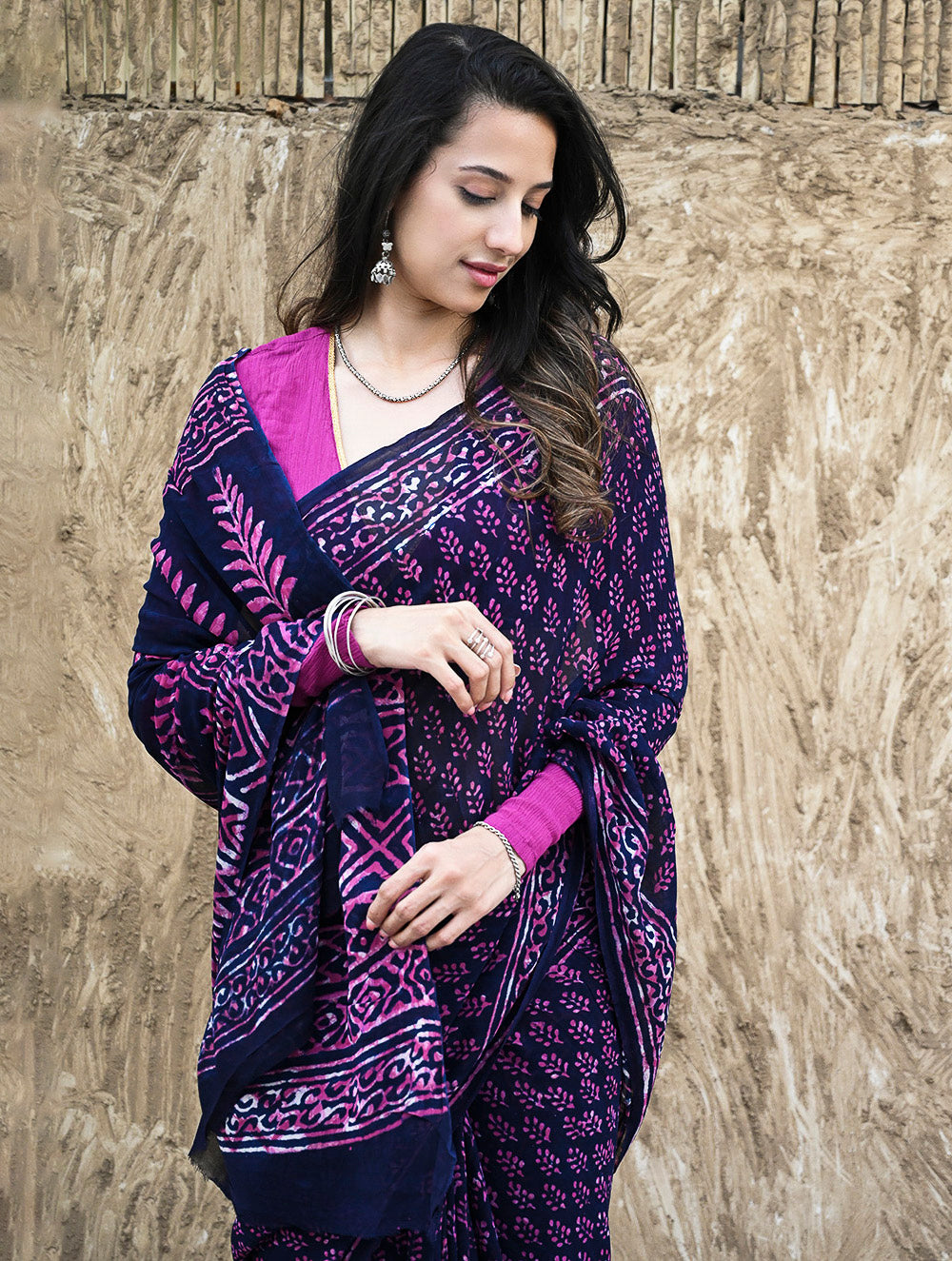 Dabu Hand Block printed Georgette