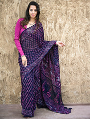 Dabu Hand Block printed Georgette