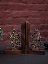 Nazakat. Exclusive, Fine Hand Engraved Wood Block Book Ends (Set of 2) - Gulshan