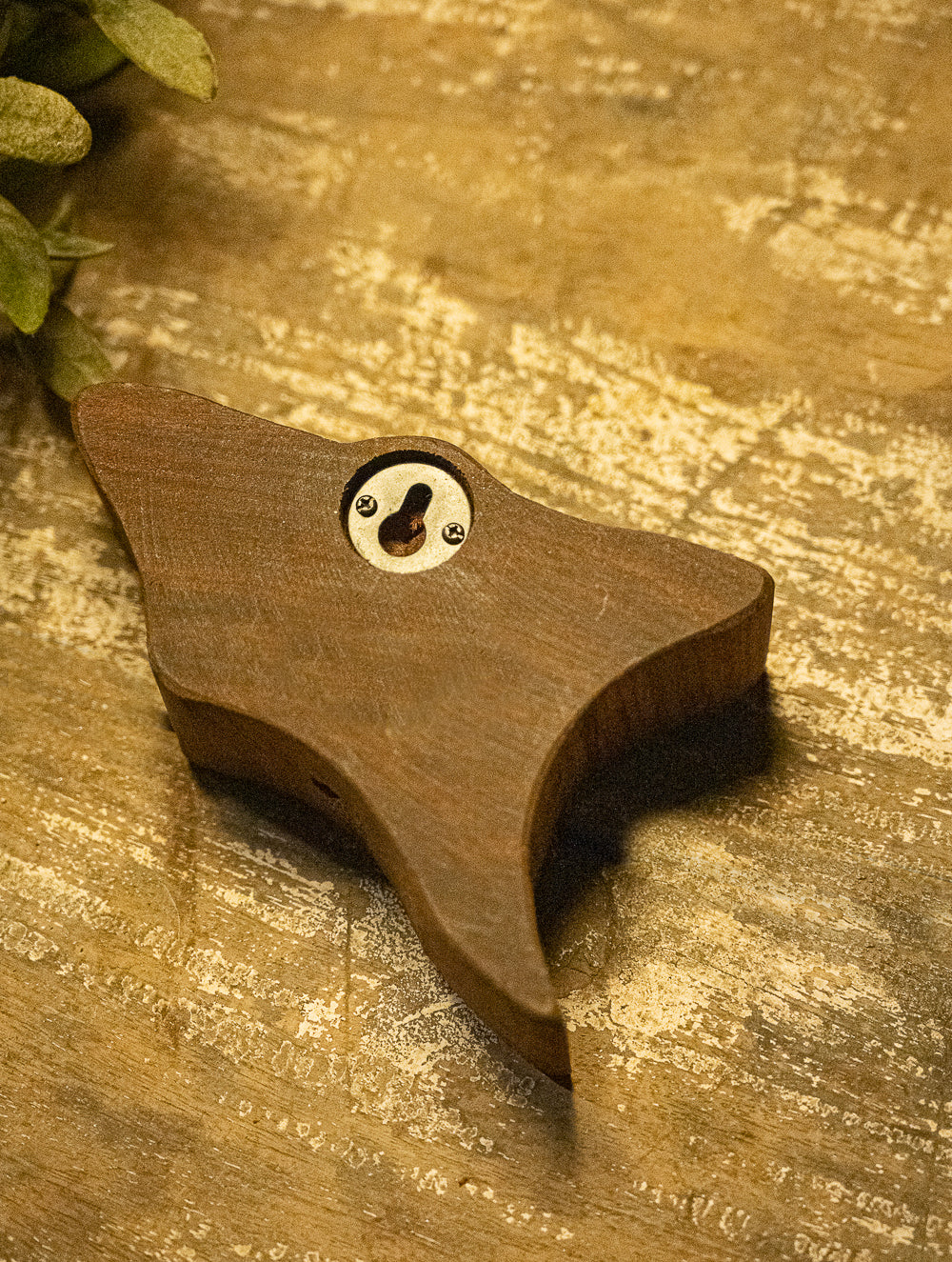 Nazakat. Exclusive, Fine Hand Engraved Wood Block Curio - Butterfly