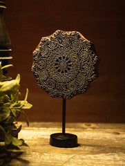 Nazakat. Exclusive, Fine Hand Engraved Wood Block Curio - Mandala