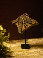 Nazakat. Exclusive, Fine Hand Engraved Wood Block Curio - The Eagle