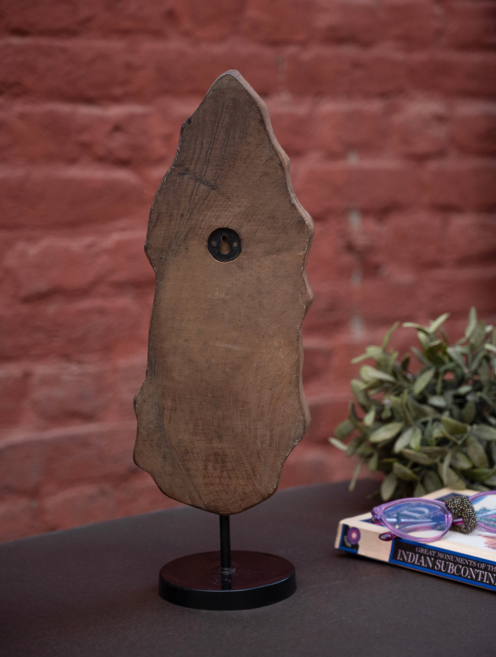 Nazakat. Exclusive, Fine Hand Engraved Wood Block Curio / Wall Piece - Guldasta