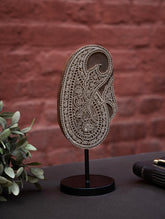Nazakat. Exclusive, Fine Hand Engraved Wood Block Curio / Wall Piece - Paisley