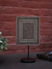 Nazakat. Exclusive, Fine Hand Engraved Wood Block Curio / Wall Piece - Paisley, Rectangular