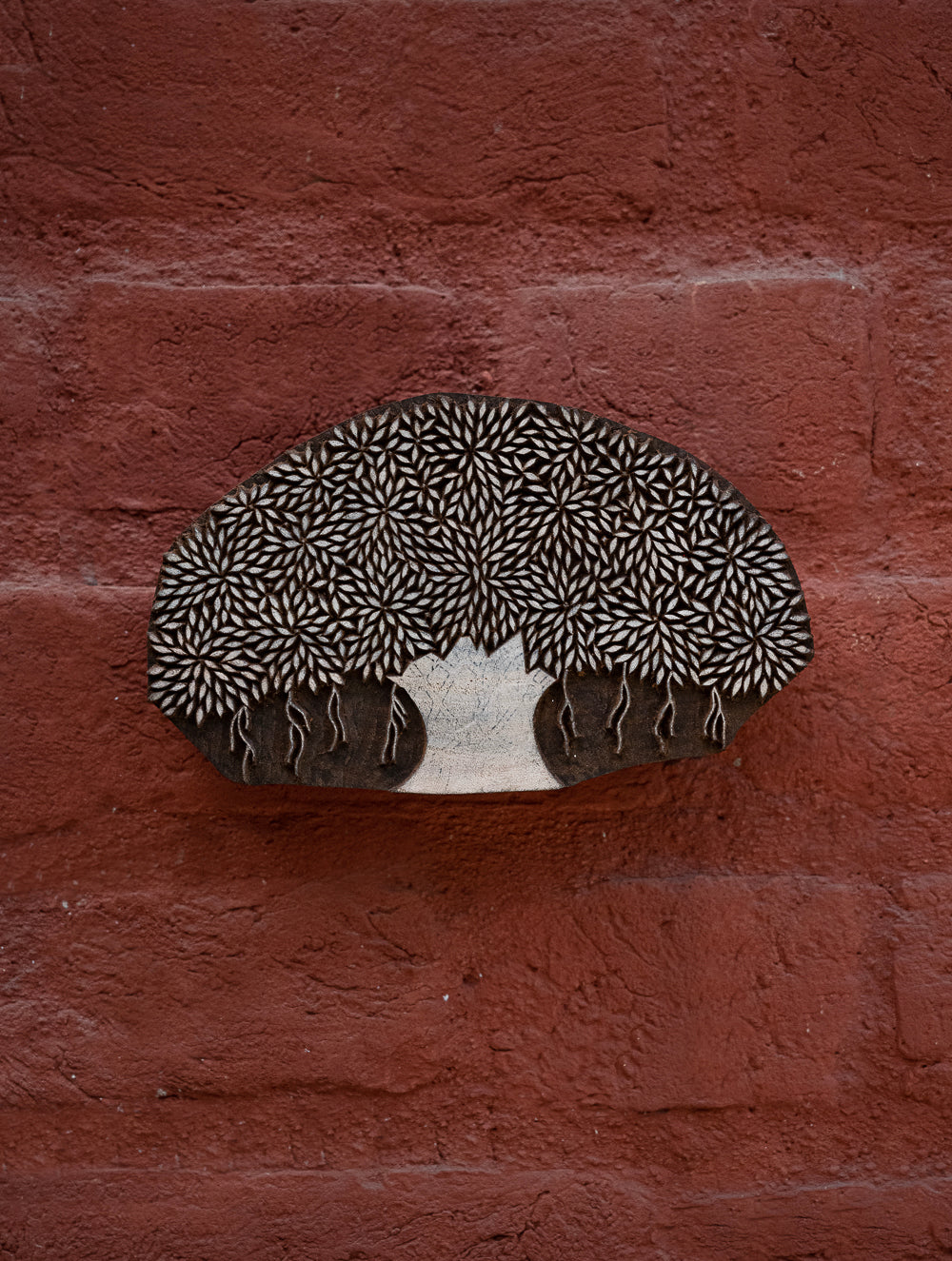 Nazakat. Exclusive, Fine Hand Engraved Wood Block Curio / Wall Piece - The Banyan