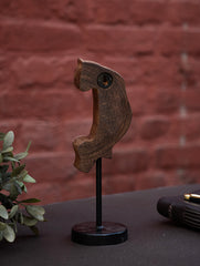 Nazakat. Exclusive, Fine Hand Engraved Wood Block Curio / Wall Piece - Tiger