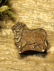 Nazakat. Exclusive, Fine Hand Engraved Wood Block Curios (Set of 2) - Cows