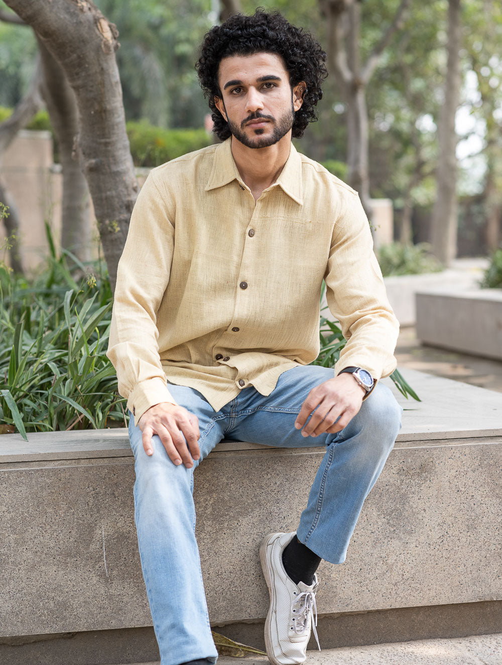 Organic Kala Cotton Shirt - Cream Summer