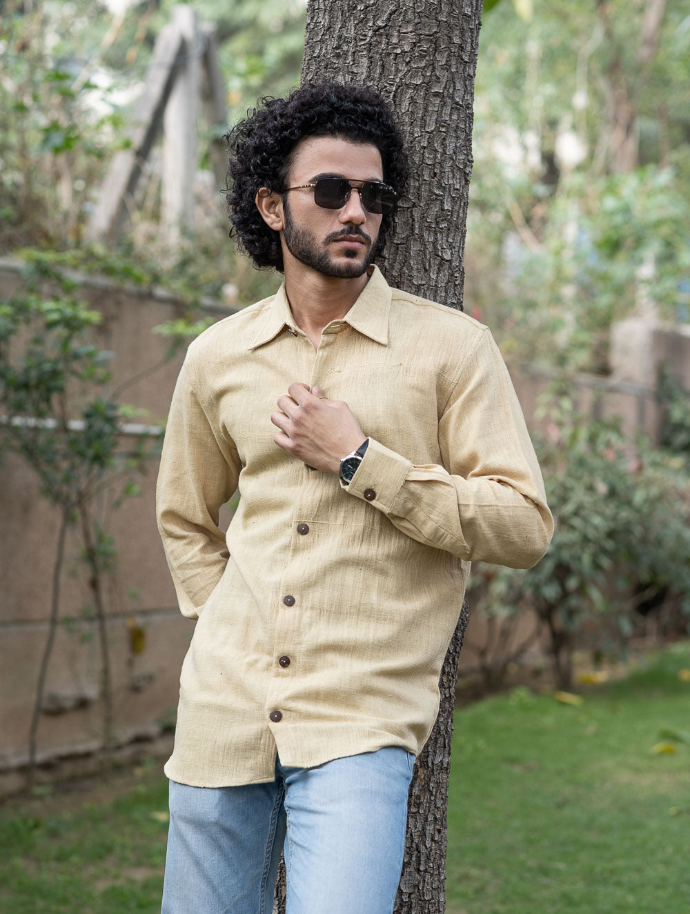 Organic Kala Cotton Shirt - Cream Summer