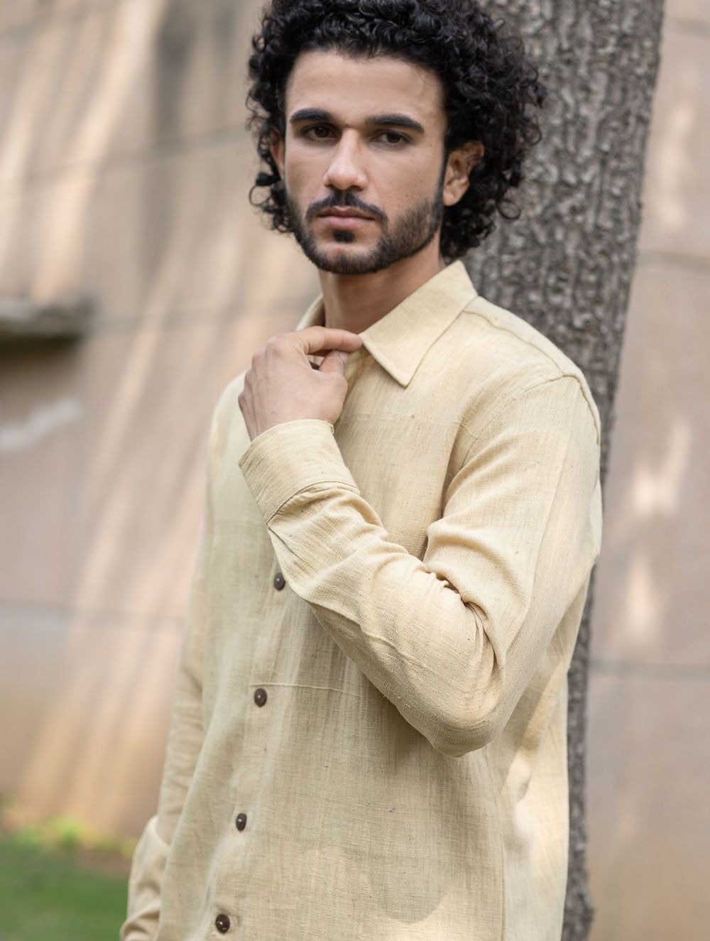 Organic Kala Cotton Shirt - Cream Summer