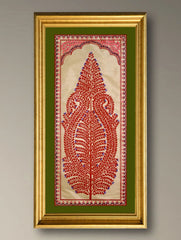 The Kalpavriksha Collection : Exclusive Pattachitra Art Silk Painting - Gulabsi (Unframed with mount Height-20" ; Width-10")